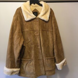 Vintage Dennis Basso Genuine Leather Suede Coat